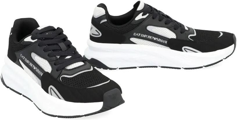 Ea7 Emporio Armani Sneakers met mesh vlak Zwart