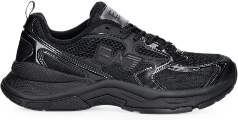 Ea7 Emporio Ar i Sneakers met mesh vlakken en logo-patch Zwart