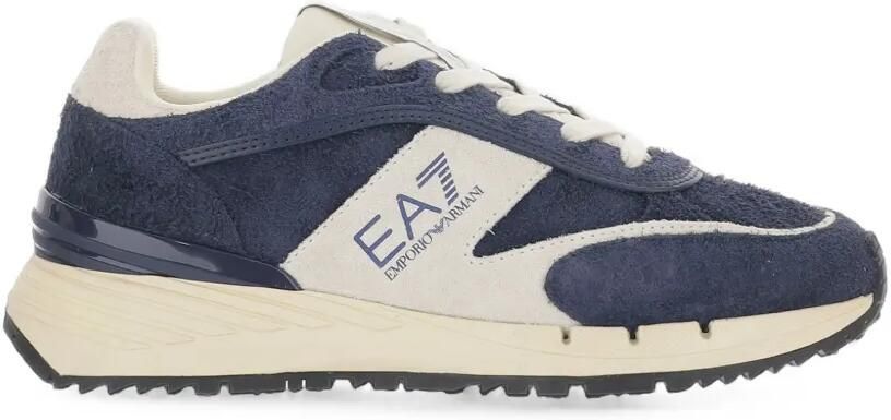 Ea7 Emporio Armani Sneakers met suède vlakken Blauw