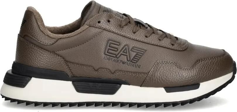Ea7 Emporio Ar i Sneakers met textuur en logo-print Bruin