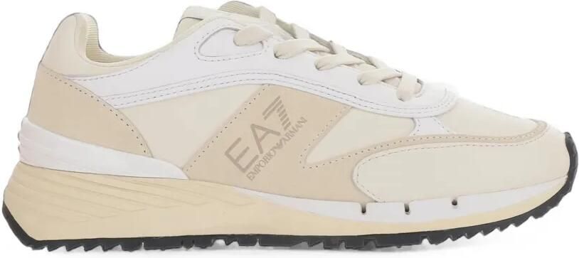 Ea7 Emporio Armani Sneakers met vlakken en logoprint Beige