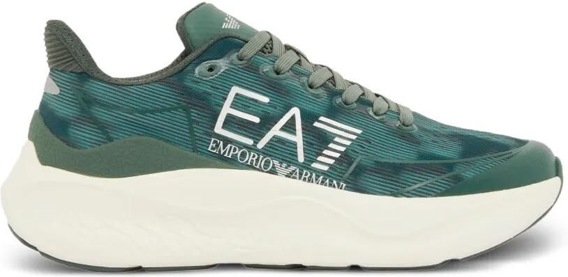 Ea7 Emporio Armani Sneakers met vlakken en logoprint Groen