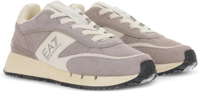 Ea7 Emporio Armani Suède sneakers met vlakken Beige - Foto 4