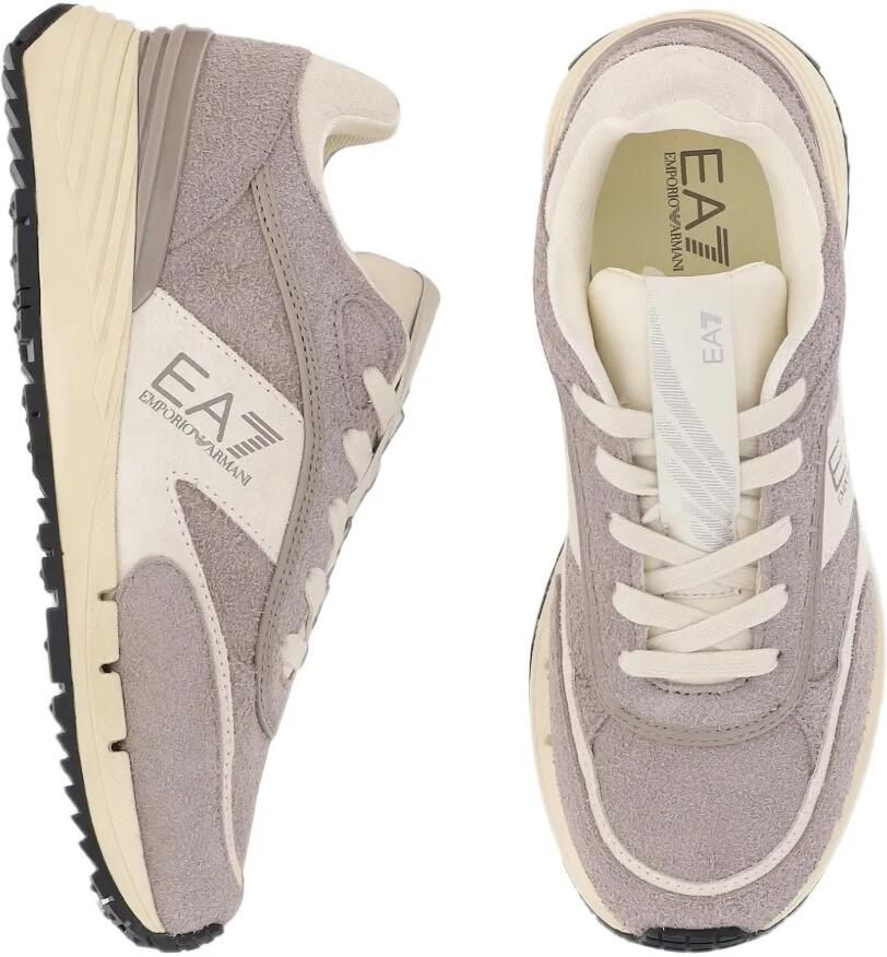 Ea7 Emporio Armani Suède sneakers met vlakken Beige - Foto 3
