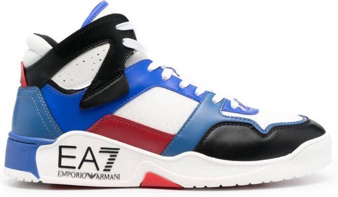 Ea7 Emporio Armani Sneakers met colourblocking Wit