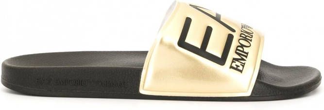 armani slippers goud