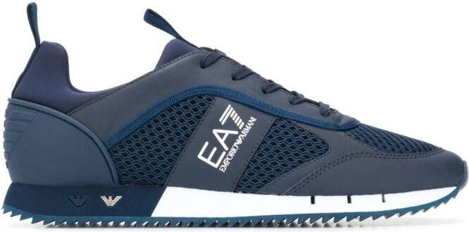 Ea7 Emporio Armani Sneakers met logo Blauw