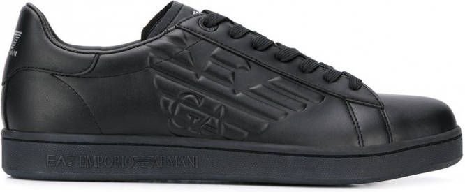 Ea7 Emporio Armani Sneakers met logo reliëf Zwart