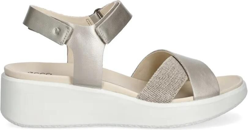 ECCO Flowt Wedge Lx sandalen met klittenband Goud