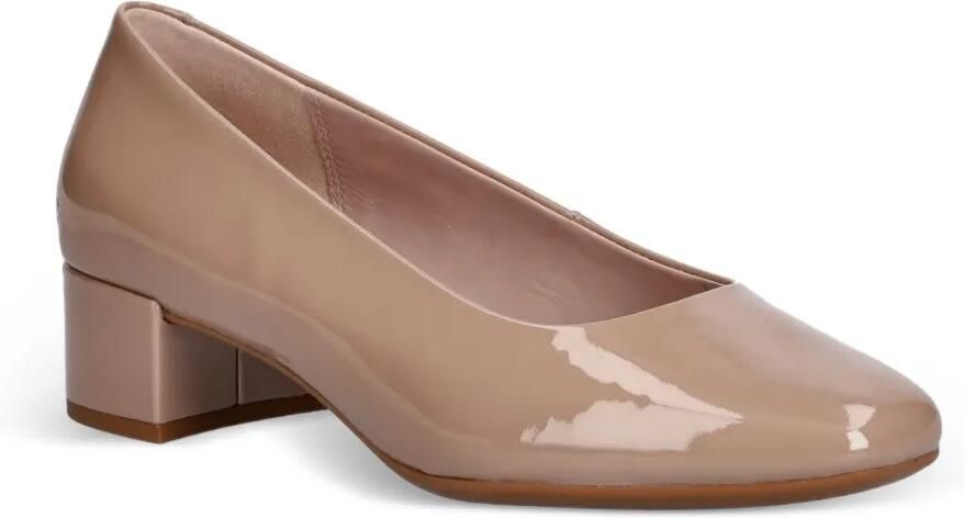 ECCO Pumps met blokhak en gelakte afwerking Beige - Foto 2