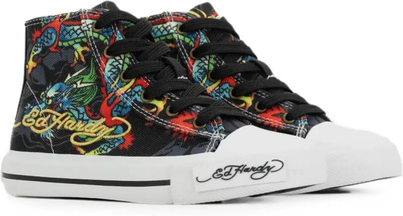 ED HARDY KIDS Dragon Tattoo high-top sneakers Zwart