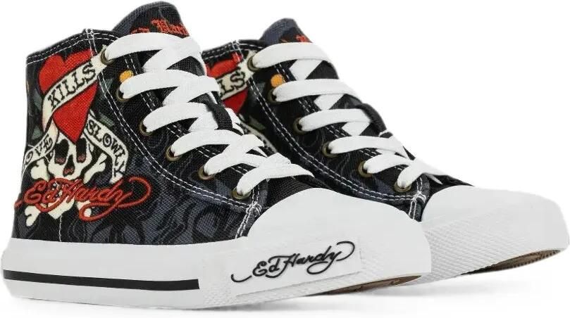 ED HARDY KIDS Love Kills Slowly high-top sneakers Grijs