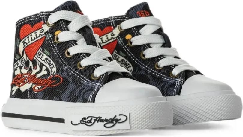 ED HARDY KIDS Love Kills Slowly high-top sneakers Zwart