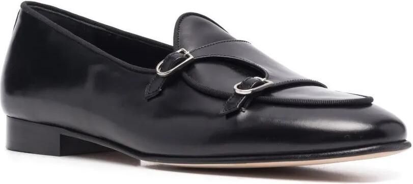 Edhen Milano Brera double-buckle leather monk shoes Zwart - Foto 3