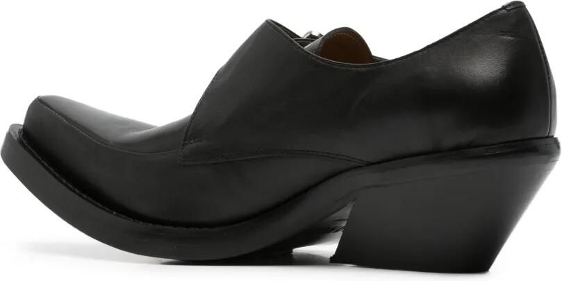 EGONlab. Leren derby schoenen met gespsluiting Zwart - Foto 3