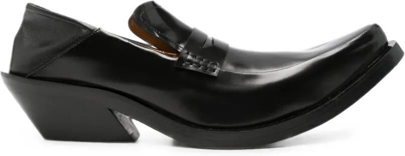 EGONlab. Leren loafers met spikes Zwart