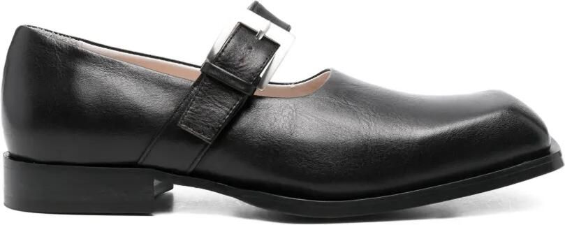 EGONlab. Moran leren loafers met gespbandje Zwart