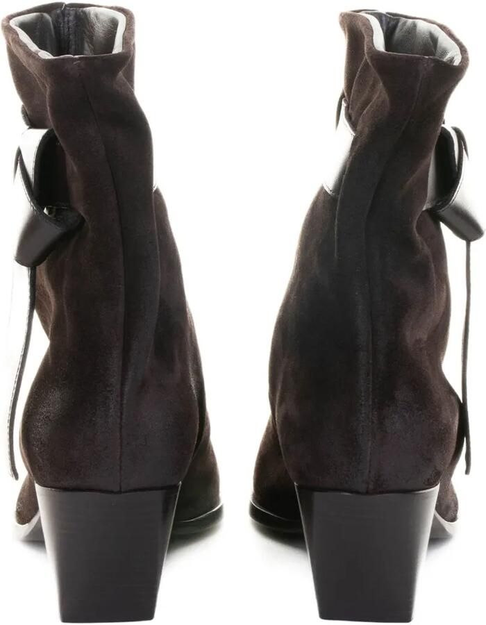 Elena Iachi 60 mm suède laarzen met Western-stijl en gespdetail Bruin - Foto 3