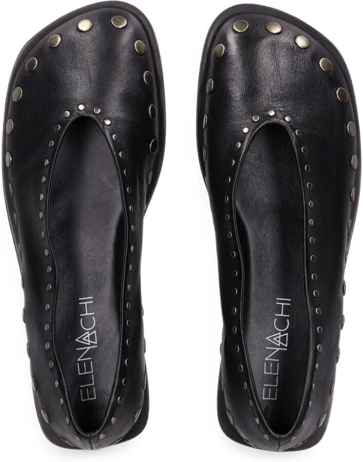Elena Iachi Althea leren ballerina's met studs Zwart - Foto 2