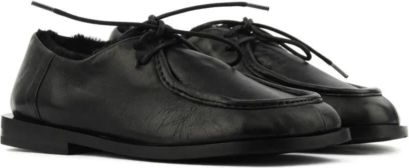 Elena Iachi Althea loafers met veters en lammy voering Zwart - Foto 5