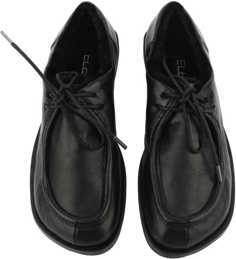 Elena Iachi Althea loafers met veters en lammy voering Zwart - Foto 2