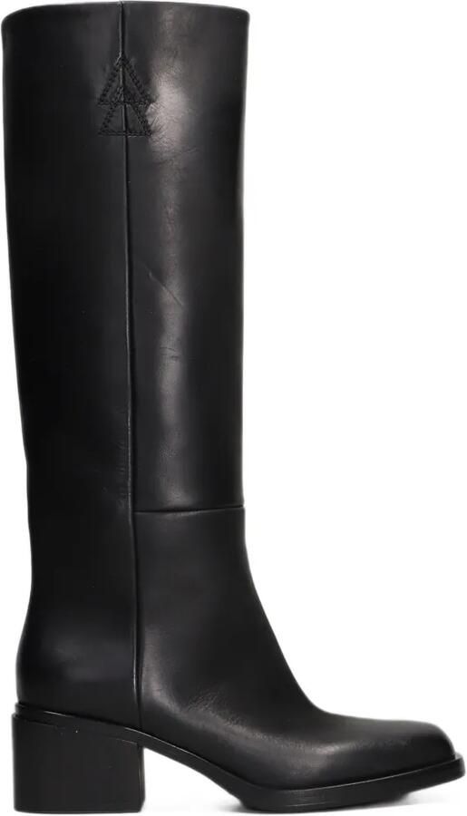 Elena Iachi Aramis Ebony logo-embroidered knee-high boots Zwart
