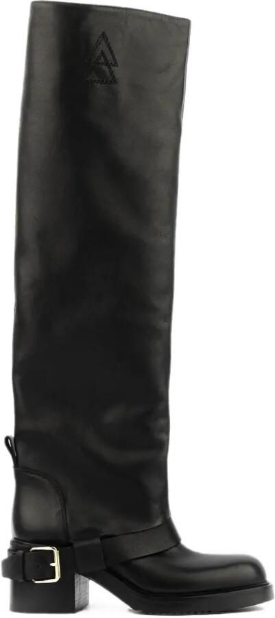 Elena Iachi buckle-detail leather boots Zwart