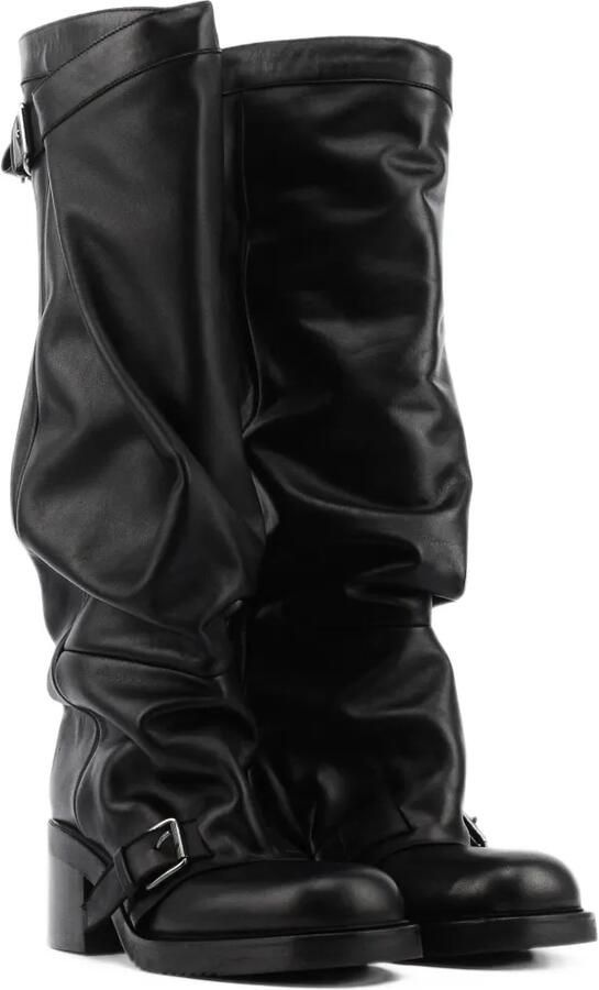 Elena Iachi buckle-detail slouched biker boots Zwart - Foto 3