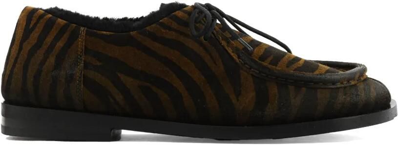 Elena Iachi Derby schoenen met zebraprint Bruin