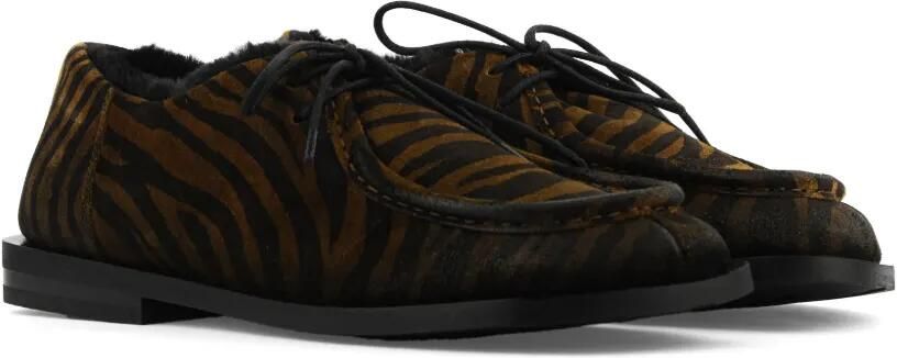 Elena Iachi Derby schoenen met zebraprint Bruin - Foto 5