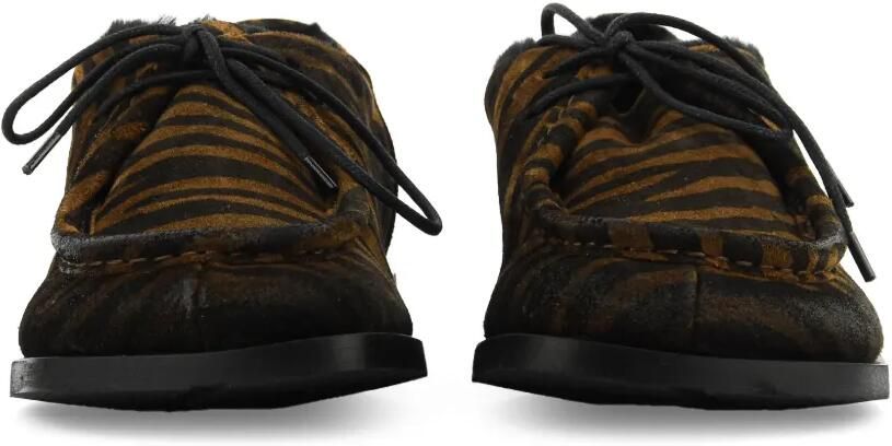 Elena Iachi Derby schoenen met zebraprint Bruin - Foto 4