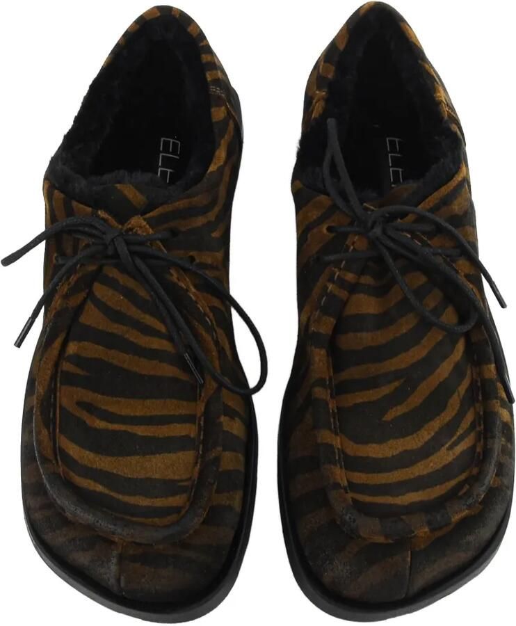 Elena Iachi Derby schoenen met zebraprint Bruin - Foto 2