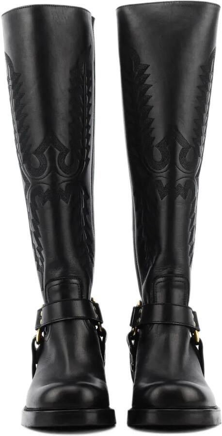 Elena Iachi embroidered harness-detail knee-length boots Zwart - Foto 5