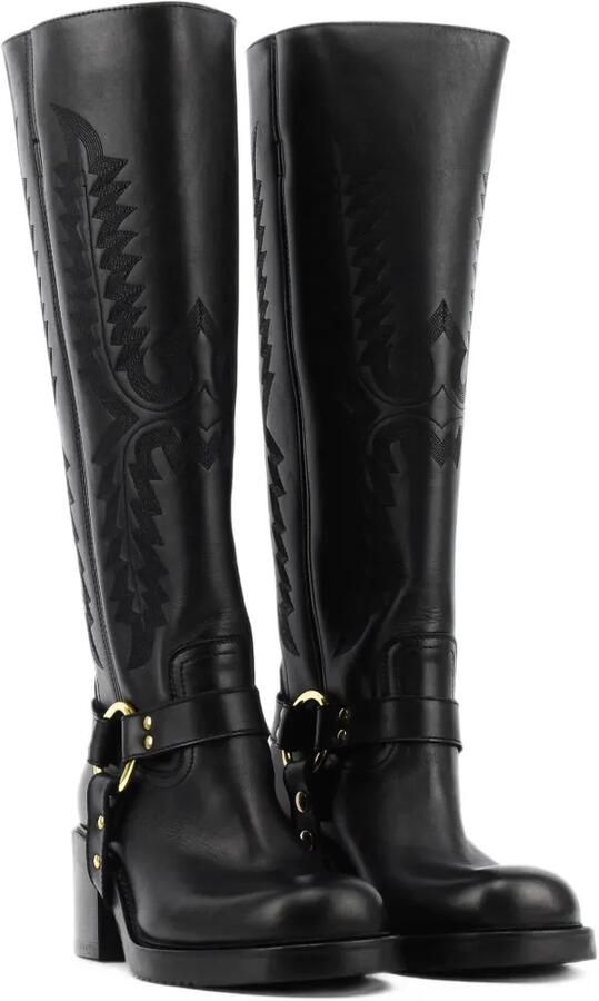 Elena Iachi embroidered harness-detail knee-length boots Zwart - Foto 3