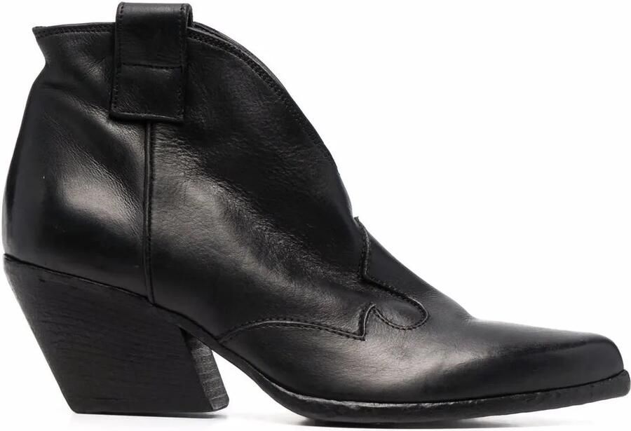 Elena Iachi Leren cowboylaarzen Zwart