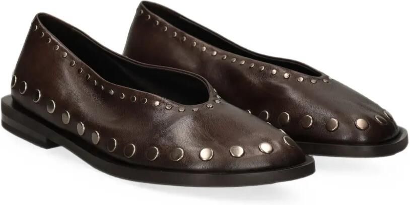Elena Iachi Loafers verfraaid met studs Bruin - Foto 3