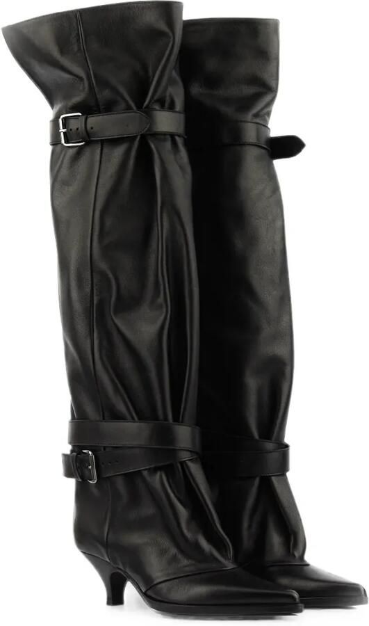 Elena Iachi Queenie buckle-strap slouchy boots Zwart - Foto 3