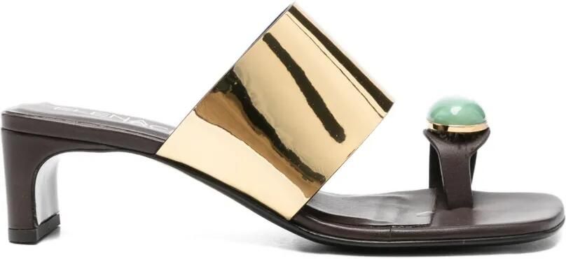 Elena Iachi Sandalen met edelsteen detail Goud