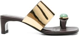 Elena Iachi Sandalen met edelsteen detail Goud