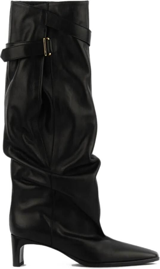 Elena Iachi slouchy buckled boots Zwart