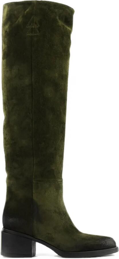 Elena Iachi square-toe long boots Groen