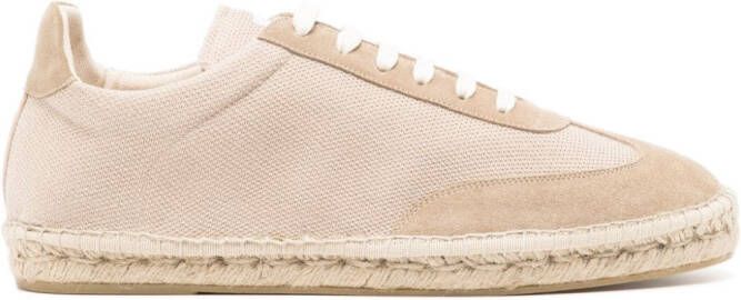 Eleventy Canvas espadrilles met veters Beige