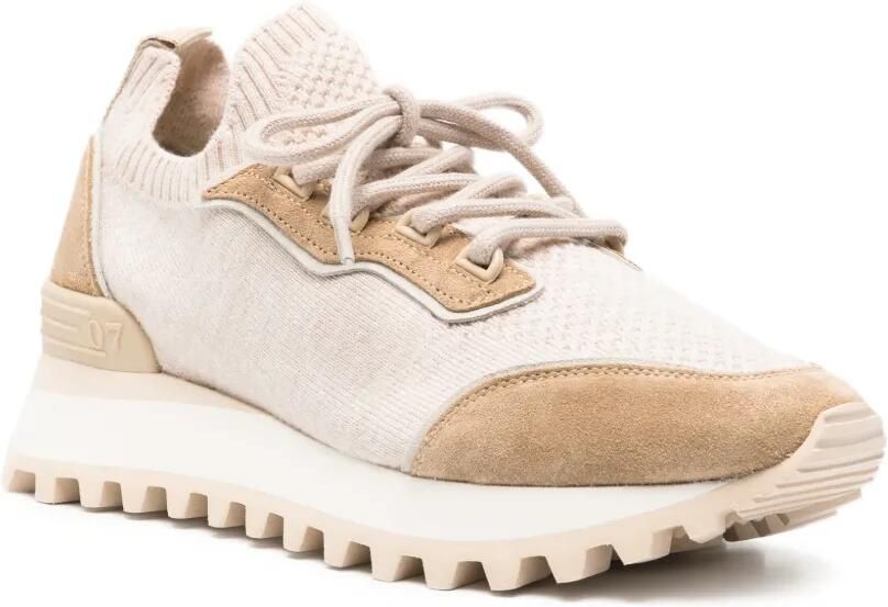 Eleventy Gebreide sneakers met suède vlakken Beige - Foto 2