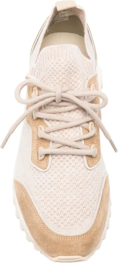Eleventy Gebreide sneakers met suède vlakken Beige - Foto 3