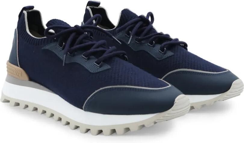 Eleventy Gebreide sneakers met vlakken Blauw