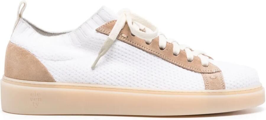 Eleventy Gebreide sneakers met vlakken Wit