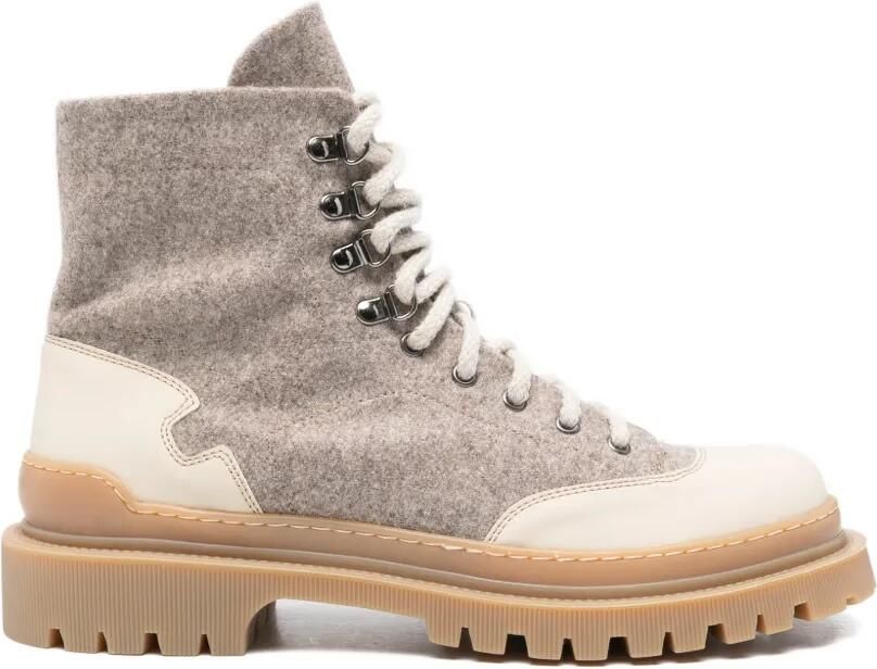 Eleventy Laarzen met chunky zool en vlakken Beige