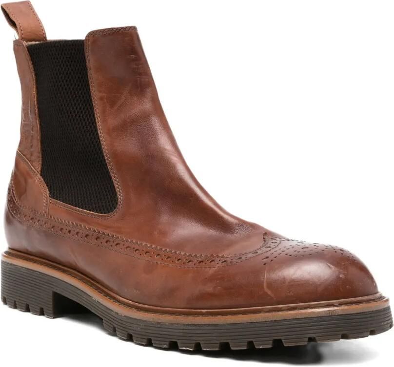 Eleventy Leren Chelsea laarzen met brogue-detail Bruin - Foto 3