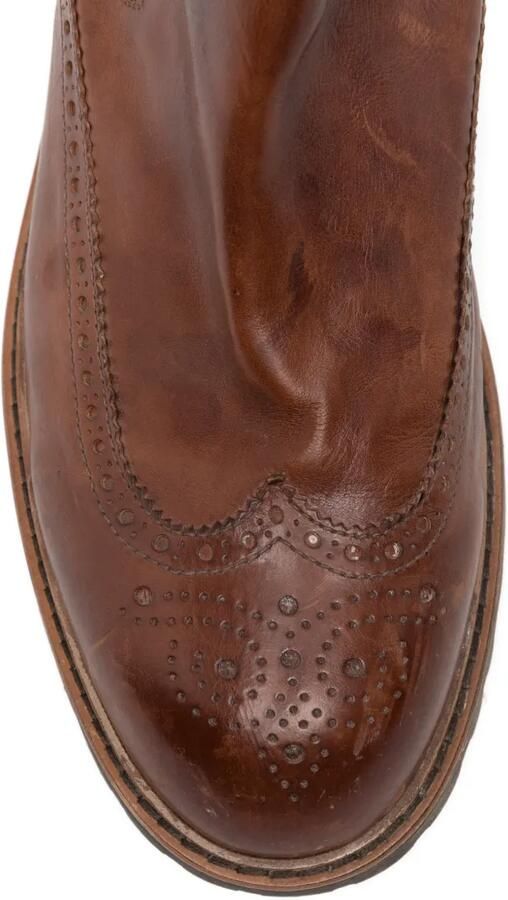 Eleventy Leren Chelsea laarzen met brogue-detail Bruin - Foto 4