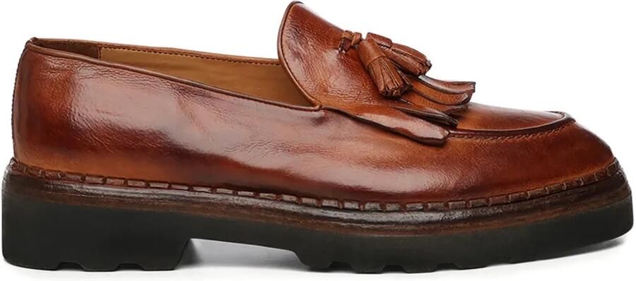 Eleventy Leren loafers met kwastjes Bruin